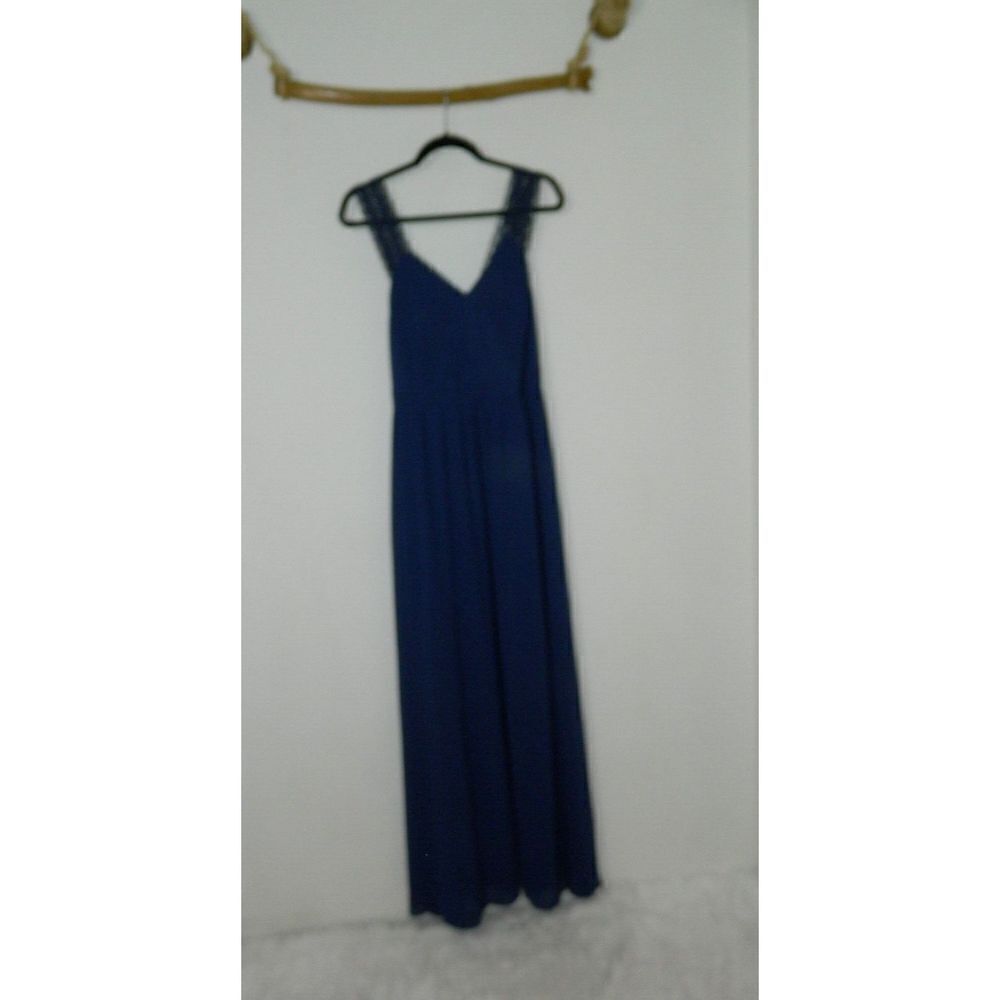 Lulu's Dress Blue Spread the Romance Navy Blue Lace Straps Max X-Large